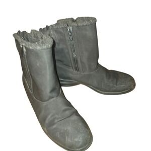 Chillmark double zip all black‎ winter fashion boots Women's size 8 Easy Slip In